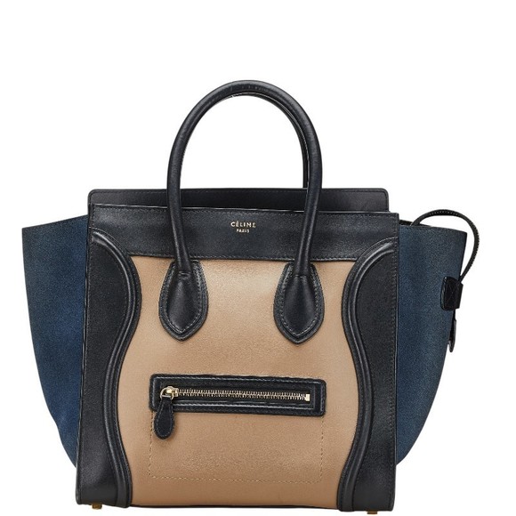 Celine Black Luggage Leather Handbag Beige - Picture 1 of 8